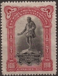 Stamps Spain -  III Cent muerte Cervantes. Estatua Cervantes 1916  Sin Valor Postal