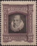Stamps Spain -  III Cent muerte Cervantes. Retrato Cervantes 1916  Sin Valor Postal