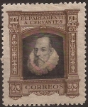 Stamps Spain -  III Cent muerte Cervantes. Retrato Cervantes 1916  Sin Valor Postal