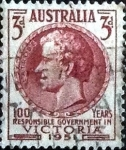Stamps Australia -  Scott#245 cr5f intercambio, 0,20 usd, 3 pens. 1951