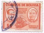 Stamps Bolivia -  Conmemoracion de la Inauguracion del ferrocarril Yacuiba-Santa Cruz. Siles Suazo-Aramburu, President