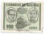 Sellos de Europa - Bolivia -  Conmemoracion de la Inauguracion del ferrocarril Yacuiba-Santa Cruz. Siles Suazo-Aramburu, President