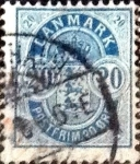 Stamps Denmark -  Scott#40  intercambio, 5,00 usd, 20 cents. 1884