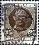 Stamps Denmark -  Scott#75 intercambio, 1,10 usd, 25 cents. 1907