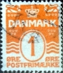 Stamps Denmark -  Scott#85 intercambio, 0,25 usd, 1 cents. 1914
