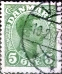 Stamps Denmark -  Scott#97 intercambio, 0,25 usd, 5 cents. 1913