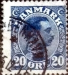 Stamps Denmark -  Scott#103 intercambio, 0,25 usd, 20 cents. 1913