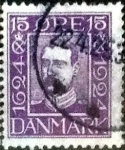 Sellos de Europa - Dinamarca -  Scott#171 intercambio, 6,00 usd, 15 cents. 1924