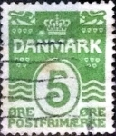Stamps Denmark -  Scott#91 intercambio, 0,25 usd, 5 cents. 1930