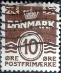 Stamps Denmark -  Scott#229 intercambio, 0,25 usd, 10 cents. 1937