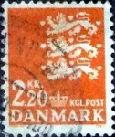 Sellos de Europa - Dinamarca -  Scott#448 intercambio, 0,25 usd,  2,20 coronas 1967