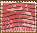 Stamps America - United States -  Jet Airliner over Capitol