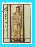 Stamps United Arab Emirates -  AJMAN - Medea pensando la muerte de su hijo -  Arte Romano - Pompeya