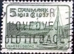 Stamps Denmark -  Scott#258 intercambio, 0,25 usd, 5 cents. 1937