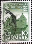 Sellos de Europa - Dinamarca -  Scott#347 intercambio, 0,20 usd, 10 cents. 1954