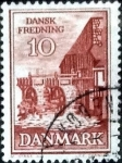 Stamps Denmark -  Scott#402 intercambio, 0,20 usd, 10 cents. 1962