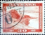 Stamps Denmark -  Scott#381 intercambio, 0,20 usd, 30 cents. 1961