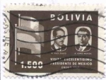 Stamps Bolivia -  Conmemoracion a la visita del Lic. Adolfo Lopez Mateos presidente de Mexico