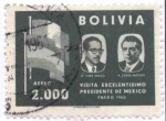 Sellos de America - Bolivia -  Conmemoracion a la visita del Lic. Adolfo Lopez Mateos presidente de Mexico
