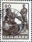 Stamps Denmark -  Scott#594 intercambio, 0,25 usd, 80 cents. 1976
