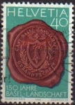 Stamps Switzerland -  Suiza 1983 Scott 739 Sello Heraldica Aniversario Canton Basilea Michel1255 usado Switzerland Suisse 