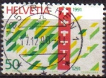 Stamps : Europe : Switzerland :  Suiza 1991 Scott 867 Sello 700 Aniversario Confederacion Suiza Michel1421 usado Switzerland Suisse 