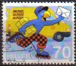Stamps Europe - Switzerland -  Suiza 1997 Scott 986 Sello Globi es Cartero Dibujo Animado Michel1610 usado Switzerland Suisse 