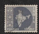 Stamps : Asia : India :  Mapa de La India