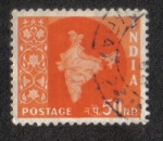 Stamps India -  Mapa de La India