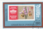Stamps : Europe : Hungary :  sello sobresello Flores