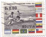 Stamps Bolivia -  Conmemoracion del XXI Campeonato sudamericano de futbol