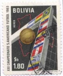 Stamps Bolivia -  Conmemoracion del XXI Campeonato sudamericano de futbol
