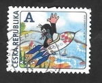 Stamps : Europe : Czech_Republic :  678 - Diseño, Un topo en cohete