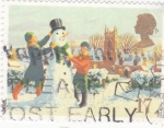 Stamps United Kingdom -  MUÑECO DE NIEVE