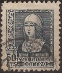 Stamps Spain -  Isabel la Católica  1938  50 cents