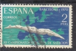 Stamps Spain -  XII CAMPEONATO EUROPEO DE NATACIÓN BARCELONA-70 (32)