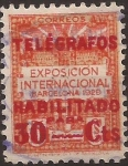 Stamps : Europe : Spain :  Expo Internacional BCN 1929  para Telégrafos 30 cents
