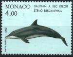 Stamps : Europe : Monaco :  DELFIN  NARIZ  DE  BOTELLA.  STENO  BREDANENSIS.
