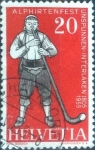 Stamps Switzerland -  Scott#353 ja intercambio, 0,50 usd, 20 cents. 1955