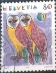 Stamps Switzerland -  Scott#873 intercambio, 0,60 usd, 80 cents. 1991