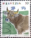 Stamps Switzerland -  Scott#870 intercambio, 0,25 usd, 10 cents. 1992
