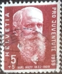 Stamps Switzerland -  Scott#B287 intercambio, 0,25 usd, 5+5 cents. 1959