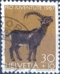 Stamps Switzerland -  Scott#B372 cr4f intercambio, 0,25 usd, 30+10 cents. 1967