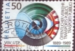 Stamps Switzerland -  Scott#831 intercambio, 0,25 usd, 50 cents. 1989