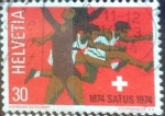 Stamps Switzerland -  Scott#587 cr1f intercambio, 0,20 usd, 30 cents. 1974