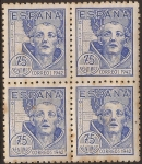 Stamps Spain -  IV Cent San Juan de la Cruz  1942  75 cents