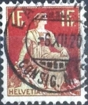 Stamps Switzerland -  Scott#144 intercambio, 0,55 usd, 1 franco. 1908