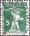 Stamps Switzerland -  Scott#157 intercambio, 0,20 usd, 5 cents. 1911