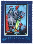 Stamps Vatican City -  CARAS  ESTILIZADAS,  PINTURA  DE  PAOLO  GUIOTTO.