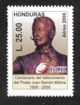 Stamps Honduras -  Centenario del Fallecimiento del Poeta Juan Ramón Molina